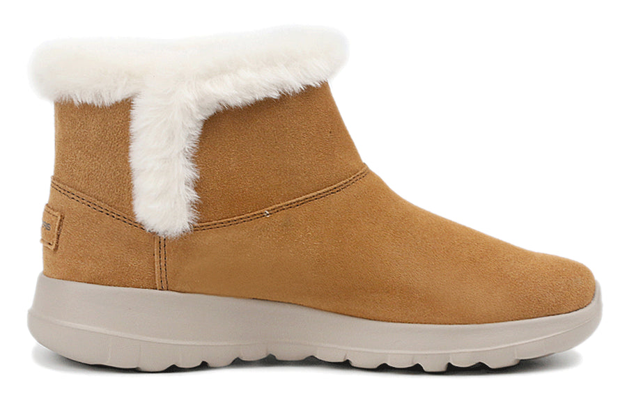 Зимние ботинки женские Skechers On-The-Go замшевые с меховой отделкой, коричневый — фото 3