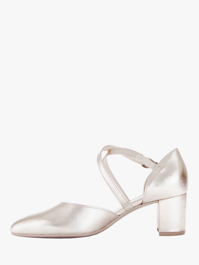 Кожаные кроссовки gisele на высоком каблуке Gabor, цвет Metallic Puder — фото 4
