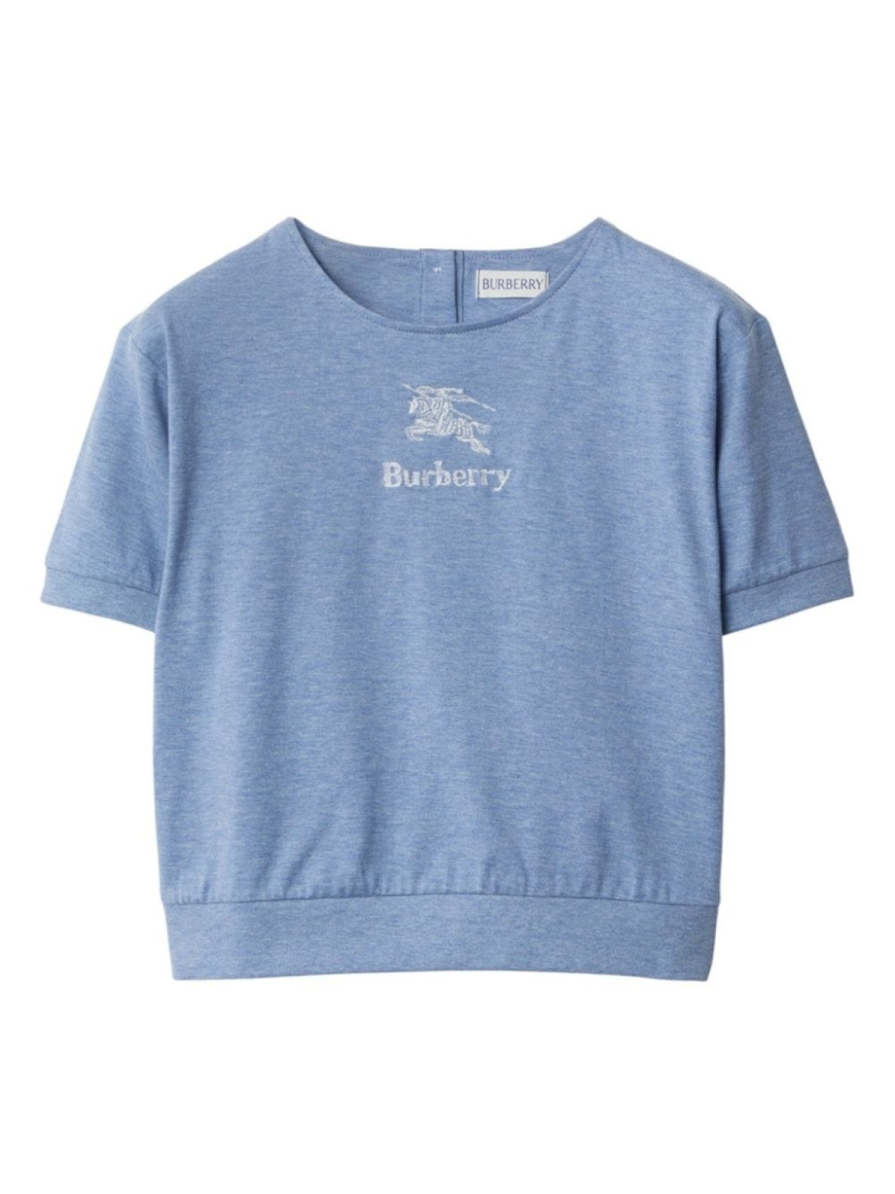 

Burberry Kids футболка с вышитым логотипом, синий