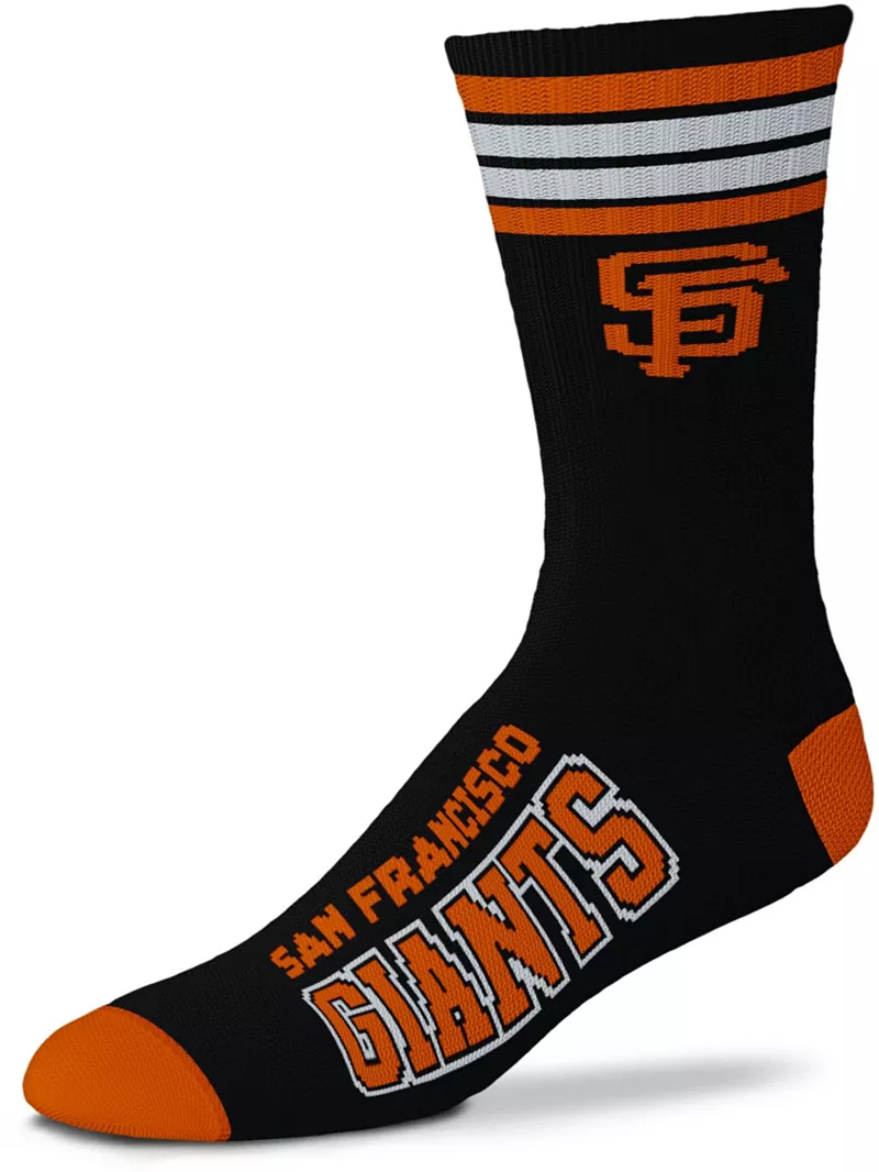 

Черные носки Deuce Crew с 4 полосками для босых ног San Francisco Giants For Bare Feet