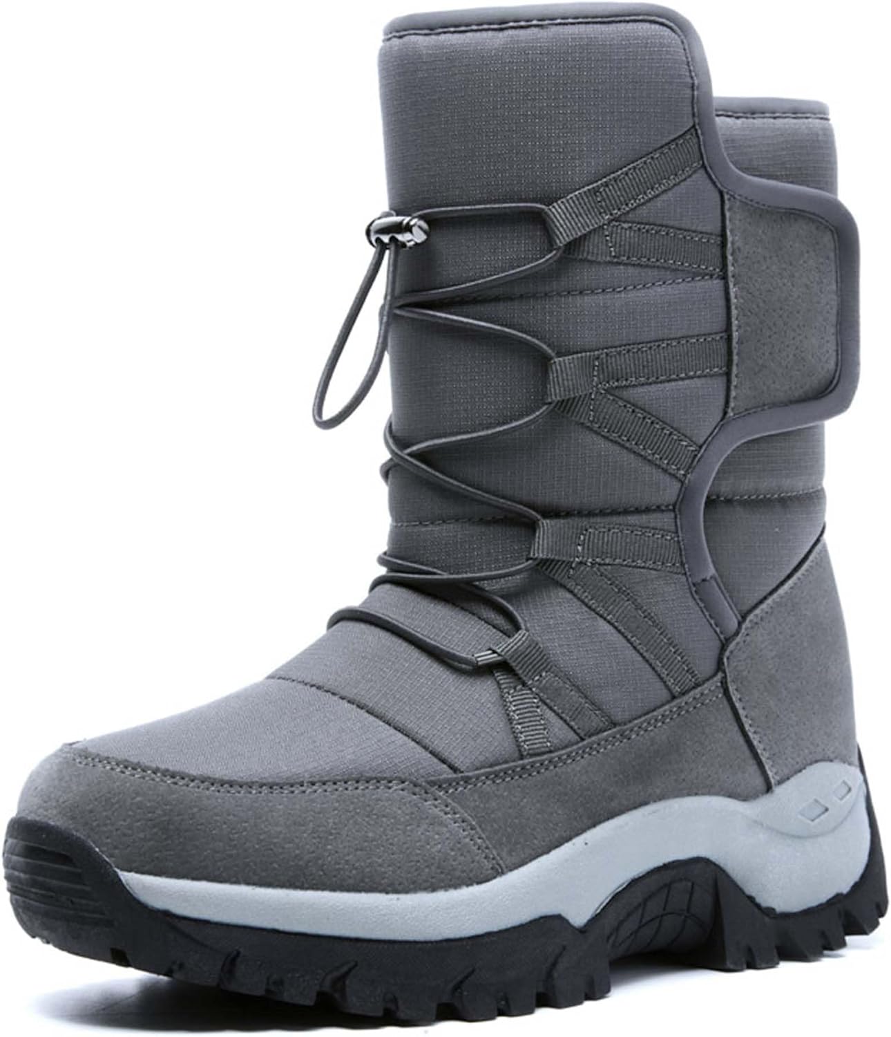 

Мужские и женские зимние снегоступы водонепроницаемые теплые высокие с подкладкой из меха ботинки для походов на холодную погоду, противоскользящие спортивные, повседневные и ботинки для прогулок Generic, серый