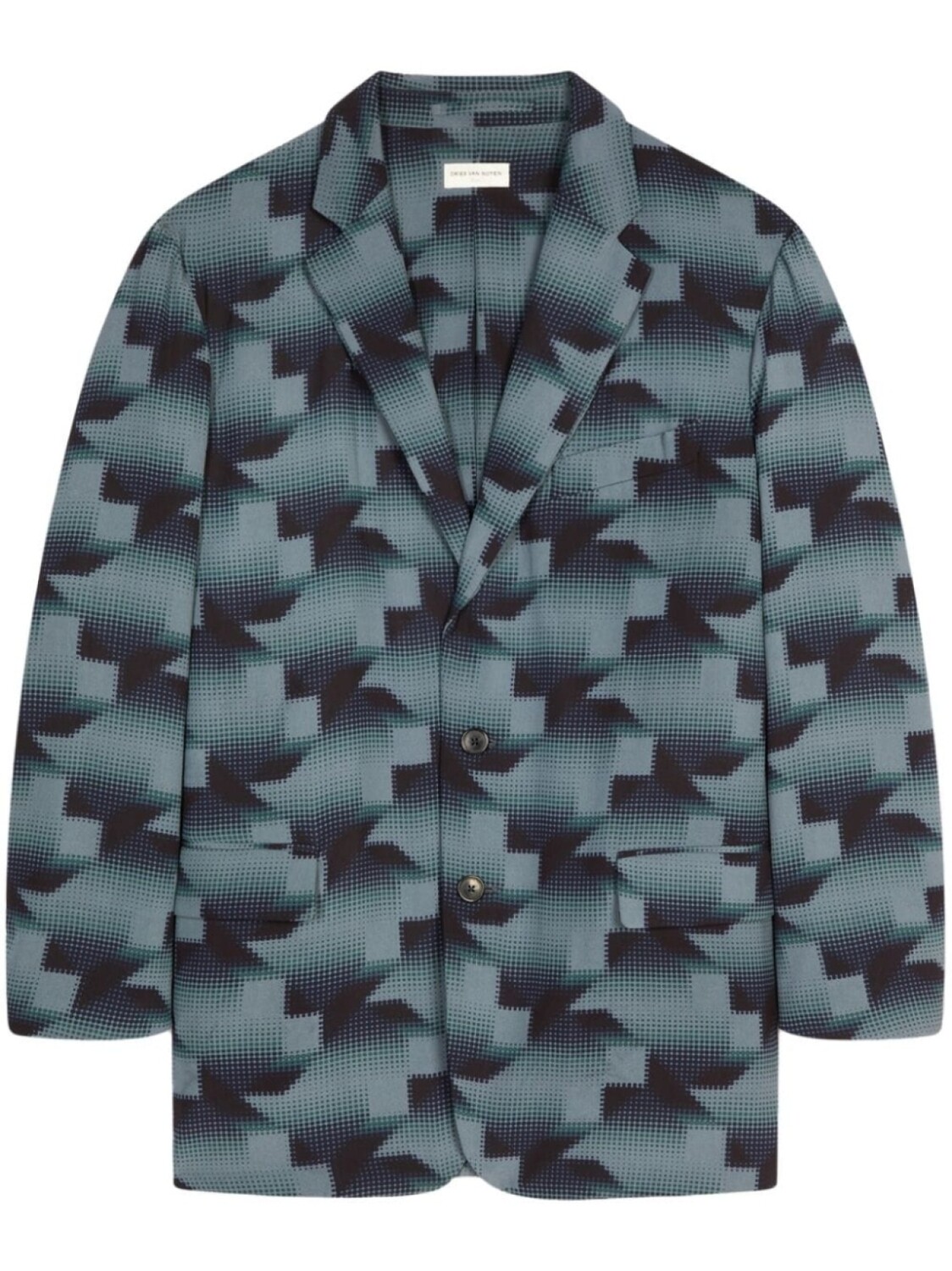 

DRIES VAN NOTEN пиджак с геометричным принтом, синий