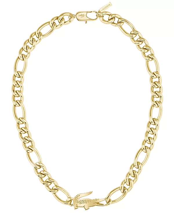 

Женское ожерелье из крокодиловой кожи с покрытием IP Lacoste, gold