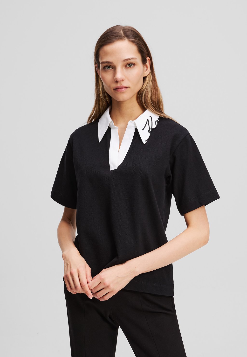 

Рубашка поло SIGNATURE KARL LAGERFELD, черный