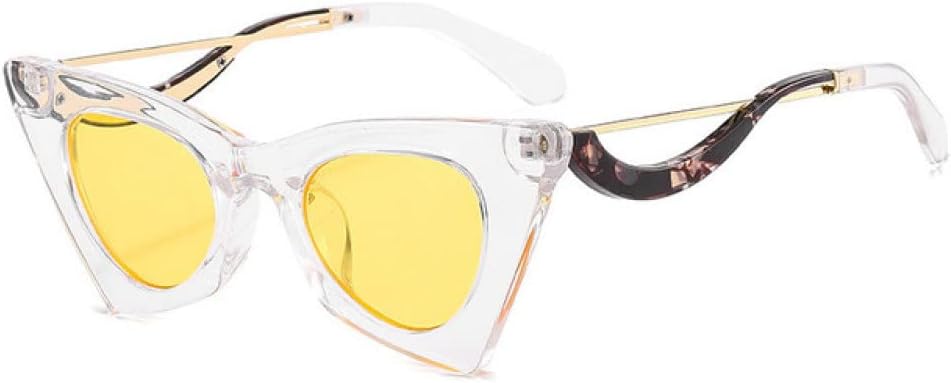 

Модные уникальные солнцезащитные очки для женщин в стиле ретро, ​​яркие очки с защитой от УФ-излучения UV400, модные оправы конфетных цветов для мужчин MTZJH, Transparent Yellow