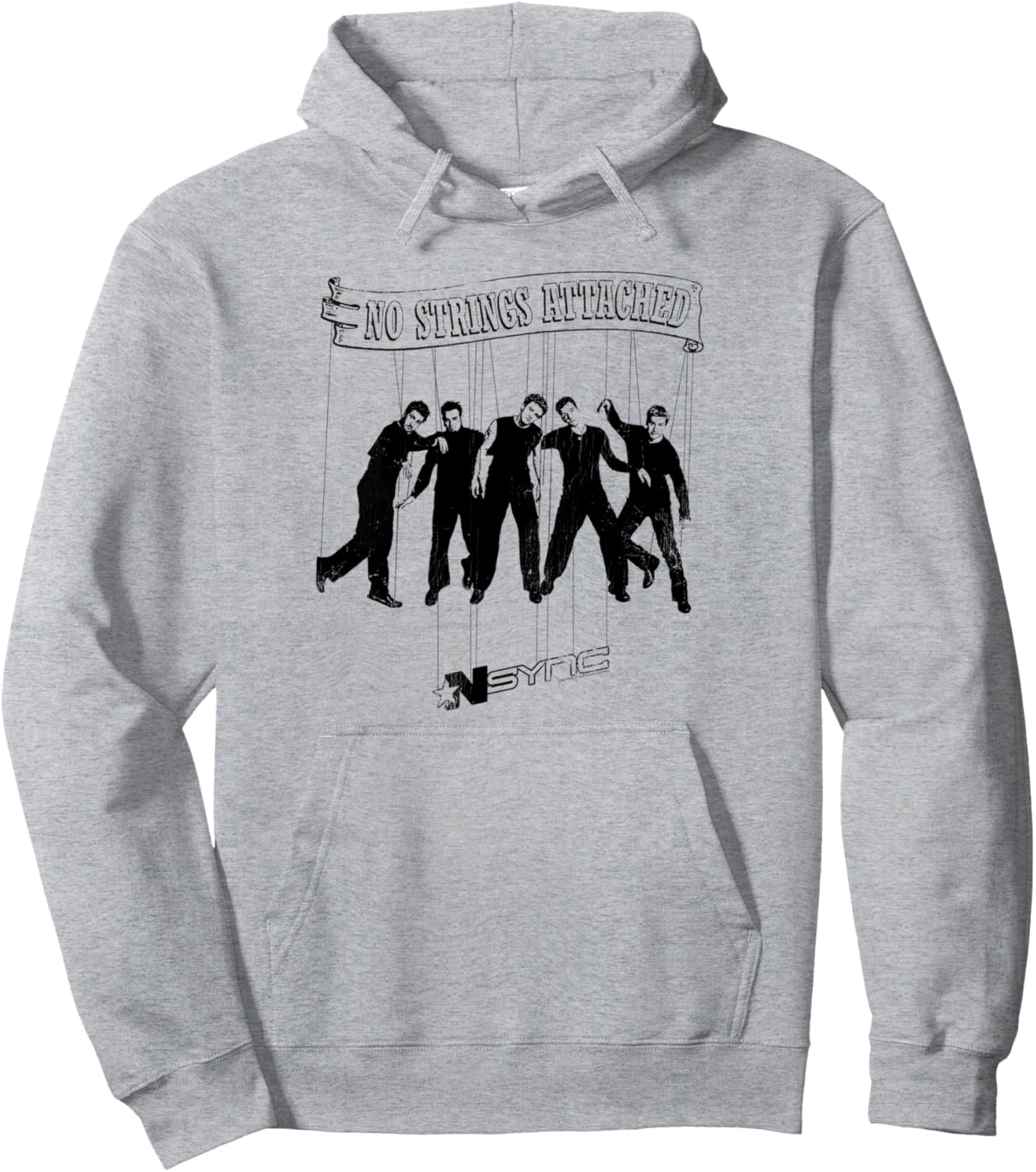 

Официальная толстовка без бретелей NSYNC, серая (серый меланж)