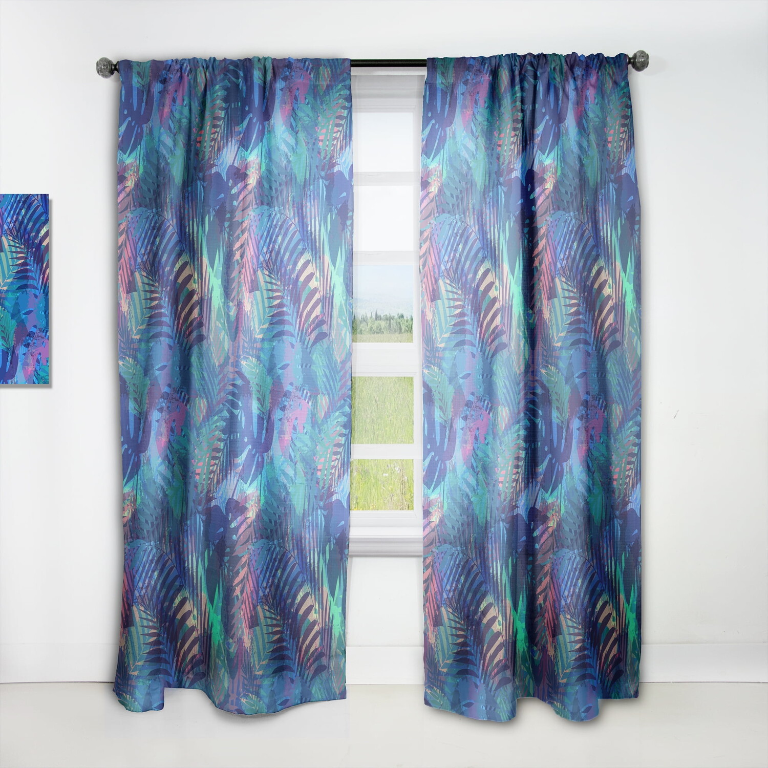 

Шторы Designart Tropical Blue Mood VII, синий