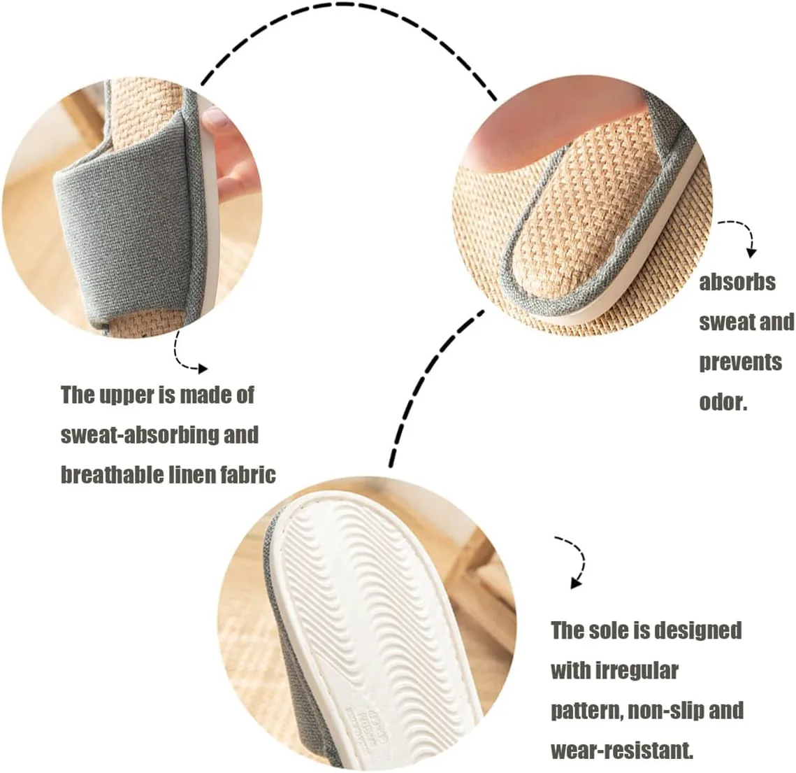 

Простые льняные тапочки Cliont на все сезоны для дома, для мужчин и женщин, с мягкой подошвой для пола, хлопковые тапочки, коричневый
