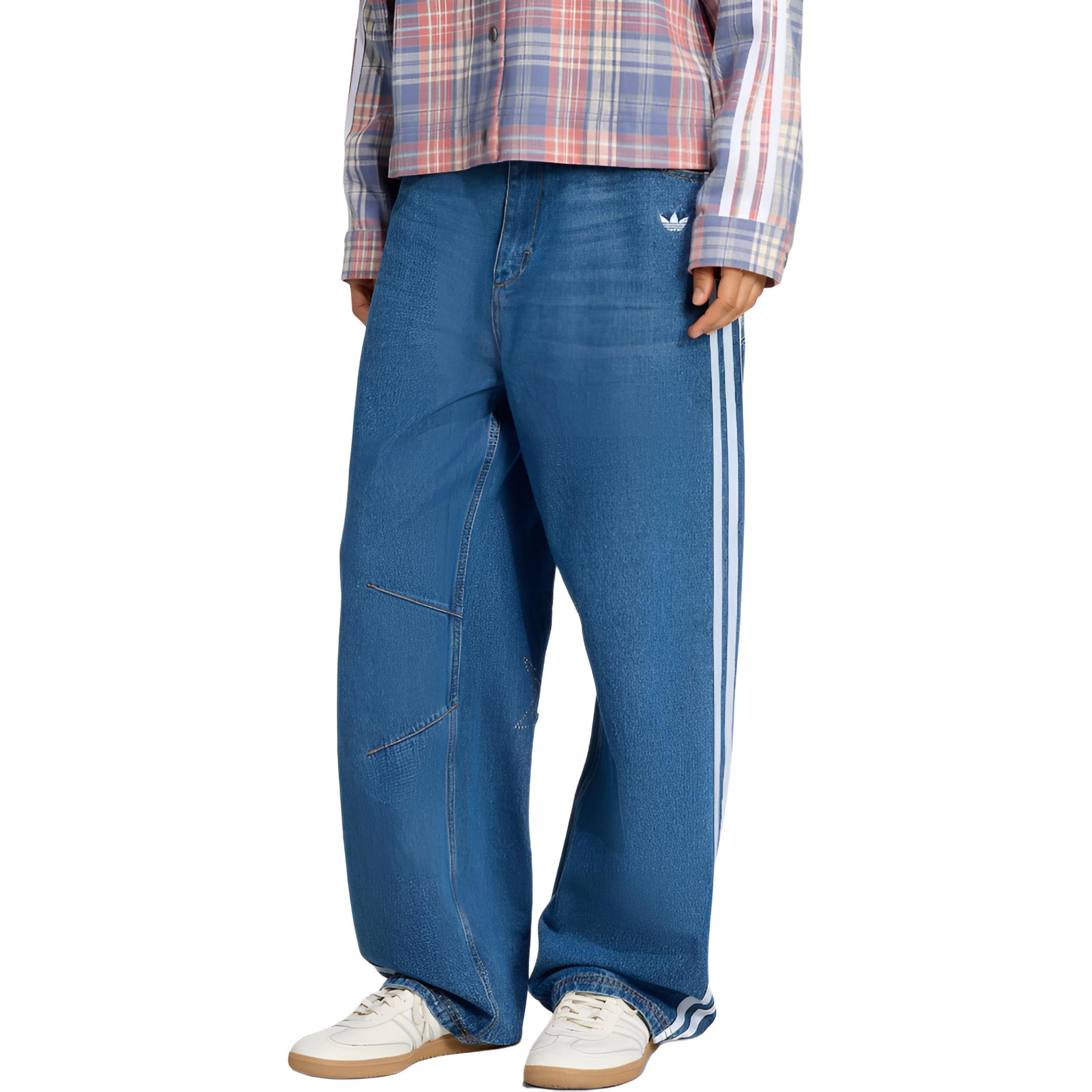 

Adidas полосатые джинсы wide leg Adidas Originals, темно-синий