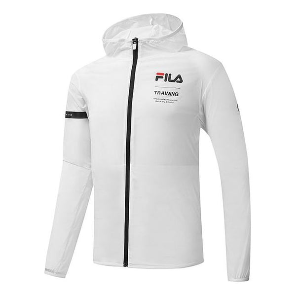 

Куртка athletics alphabet logo printing woven sports hooded jacket white Fila, белый