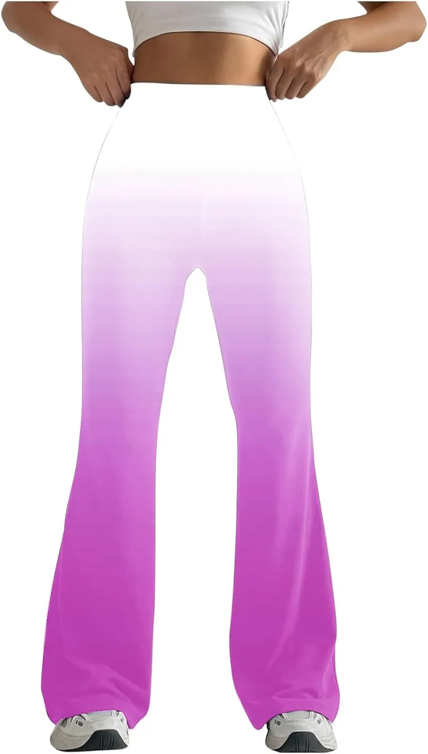 

Женские фларе леггинсы Gradient Yoga Pants High Waisted Wide Leg для фитнеса Zzalalana