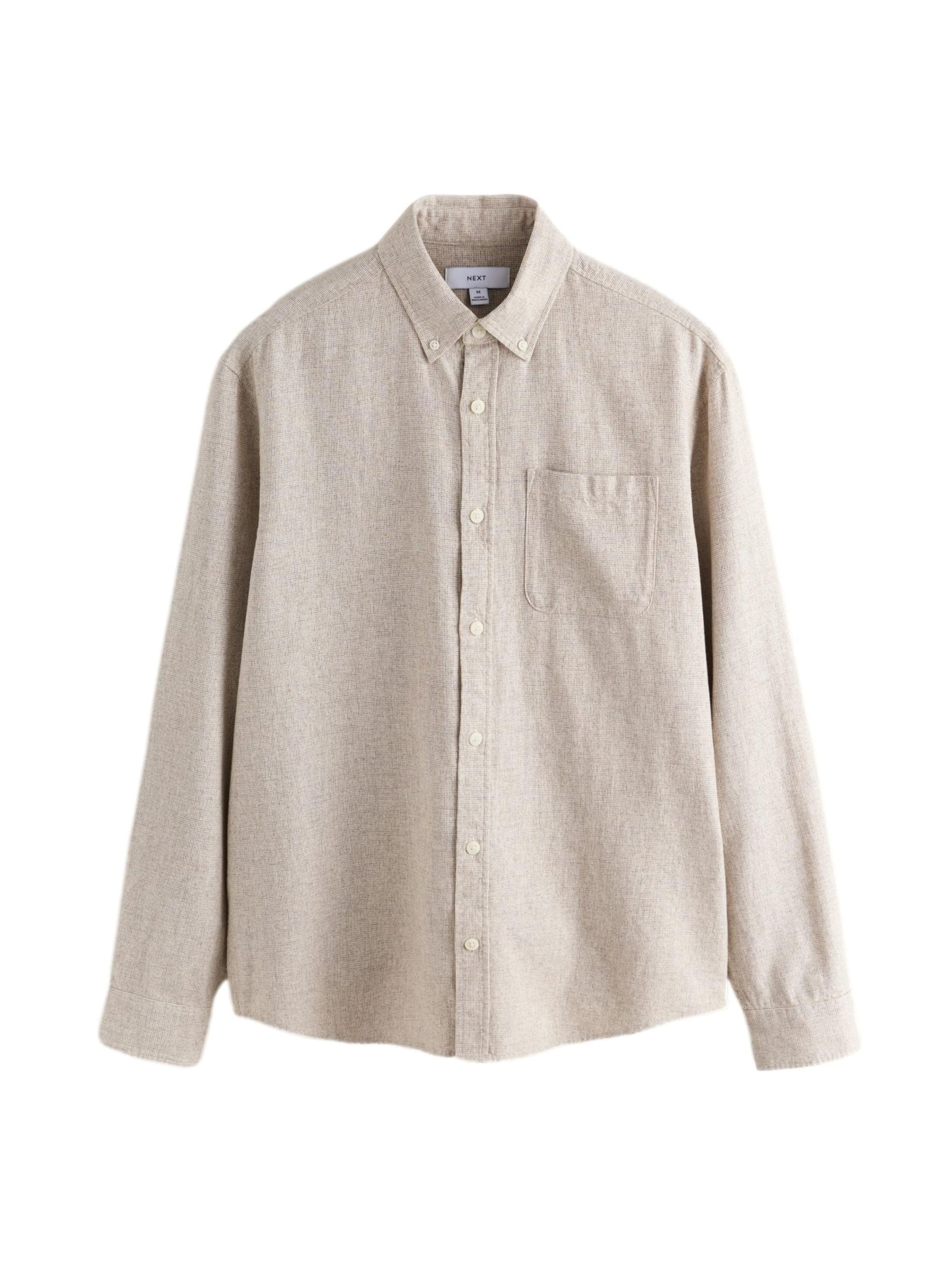 

Next Рубашка на пуговицах бежевого цвета Regular fit