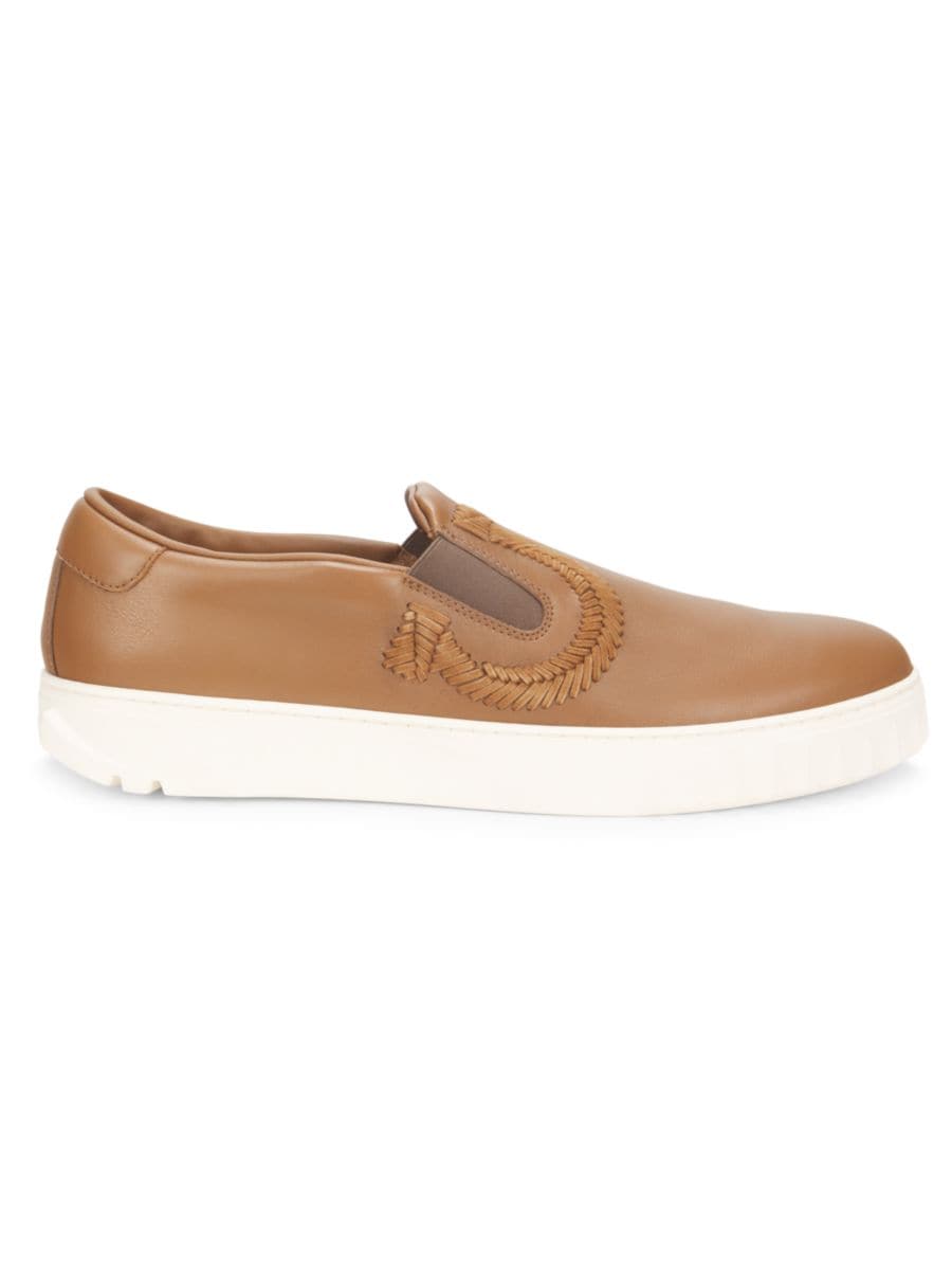 

Кожаные кеды-слипоны FERRAGAMO, коричневый