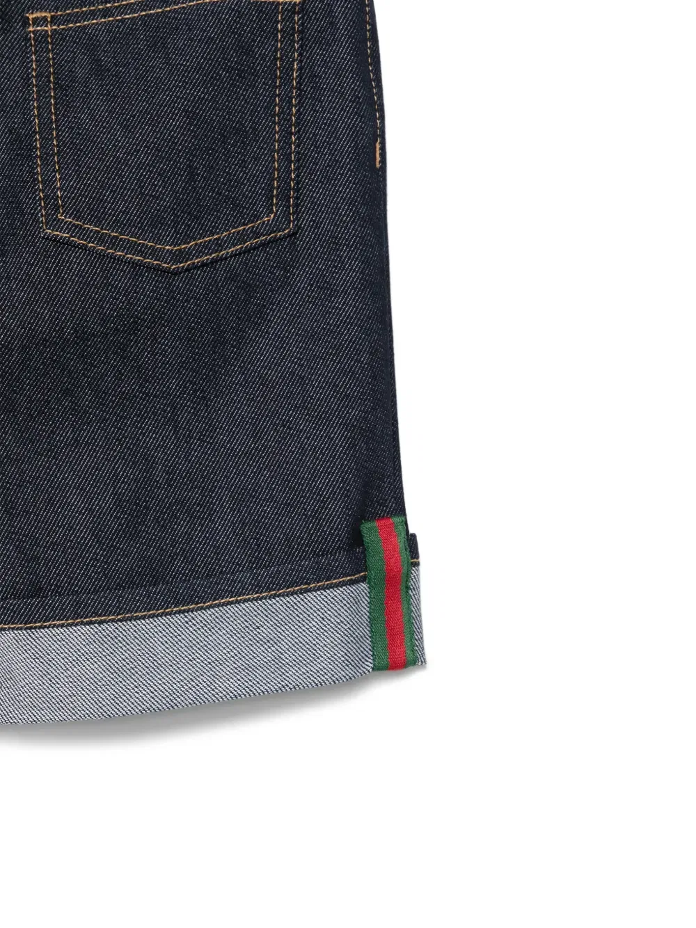 Джинсовые шорты с подворотами Gucci Kids, синий — фото 3