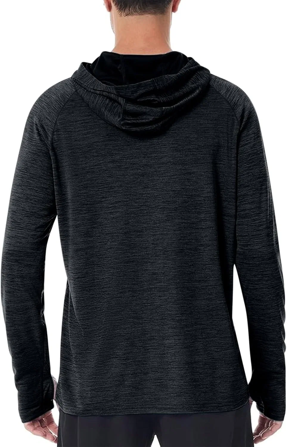 Мужская футболка с длинным рукавом UV Sun Hoodie, черный — фото 2