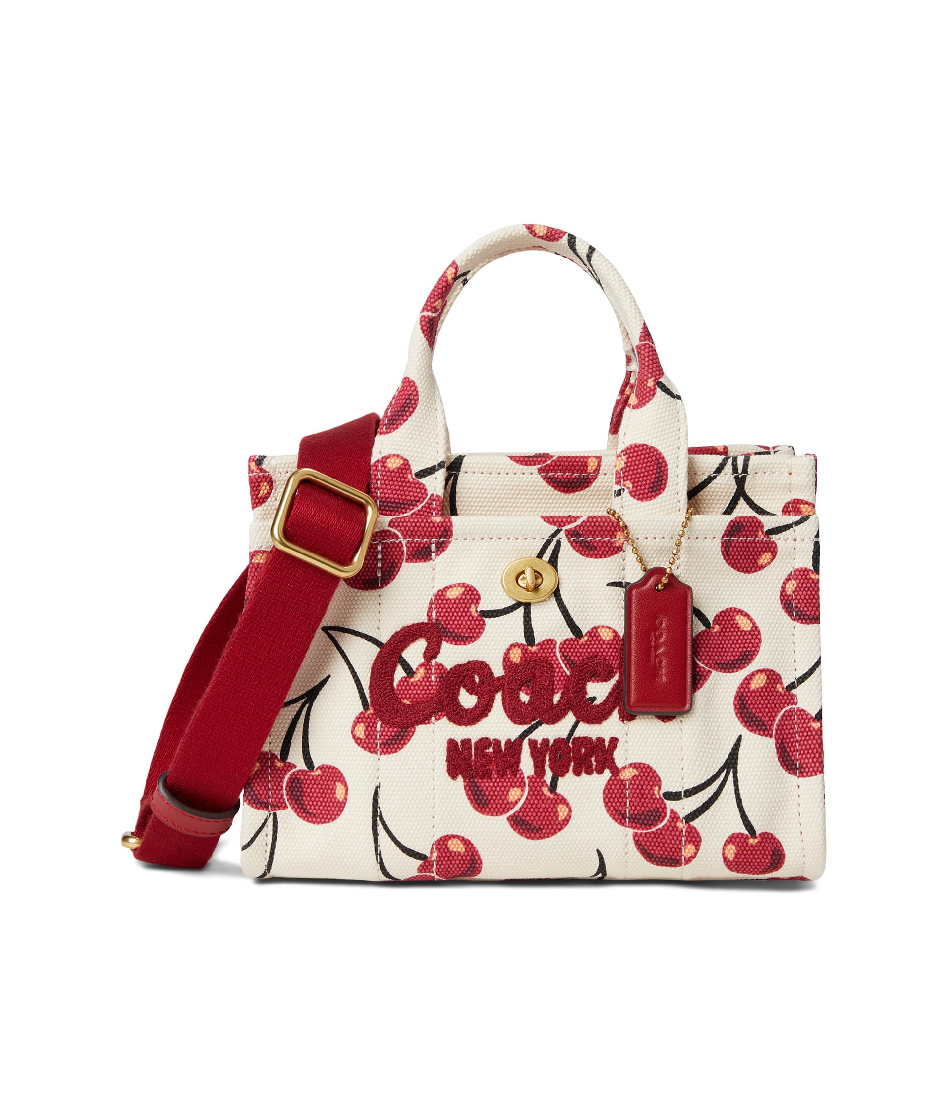 

Сумка-тоут COACH Cargo Tote Bag 20 with Cherry Print, цвет Chalk Multi