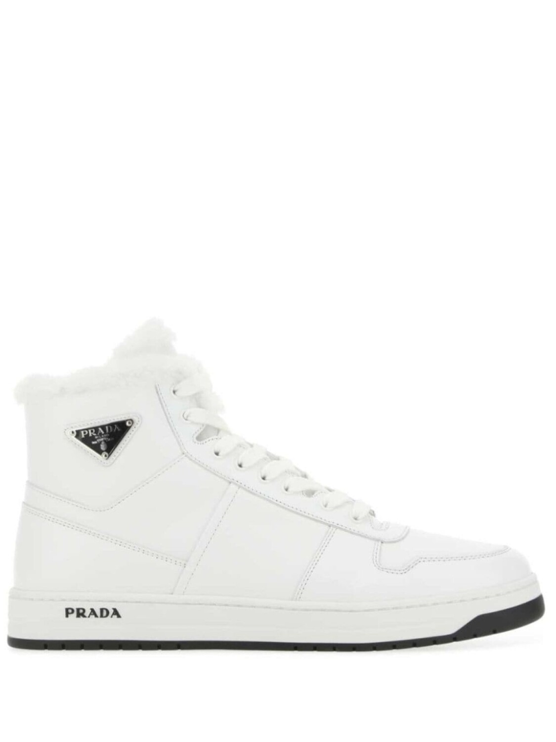 

Prada высокие кожаные кеды, белый