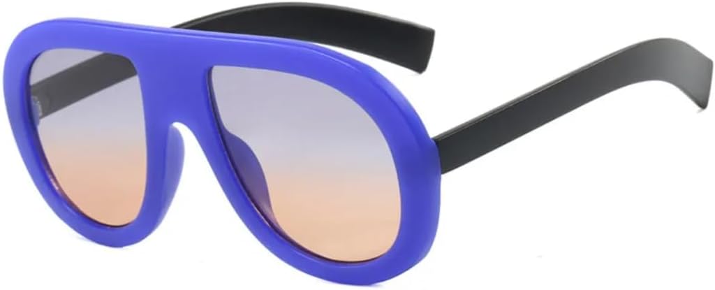 

Солнцезащитные очки с защитой UV400 | Большие круглые, градиентного цвета | для женщин и мужчин, для занятий спортом на открытом воздухе и вождения (синие) LXLHWN, Blue