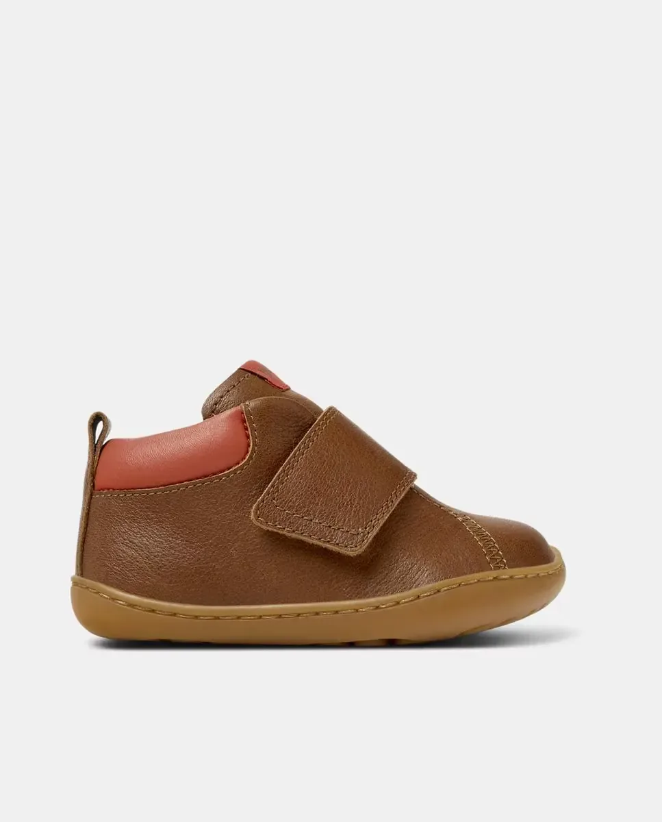 Детские ботинки Peu Cami из кожи Camper, коричневый