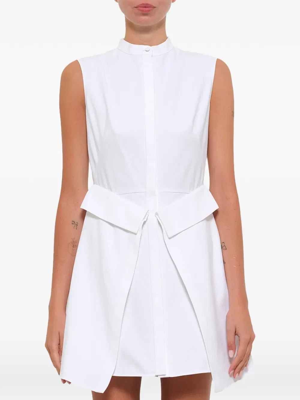 Рубашка с откидным клапаном, короткое платье Alexander Mcqueen, белый