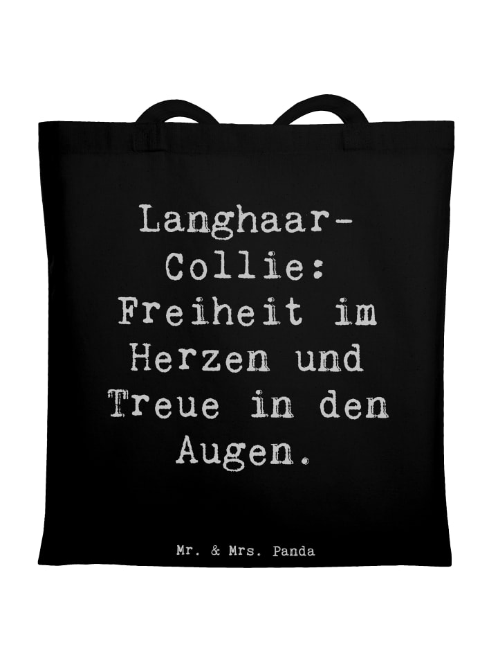 

Mr. & Mrs. Panda Сумка-шоппер с надписью "Преданность длинношерстной колли" черного цвета