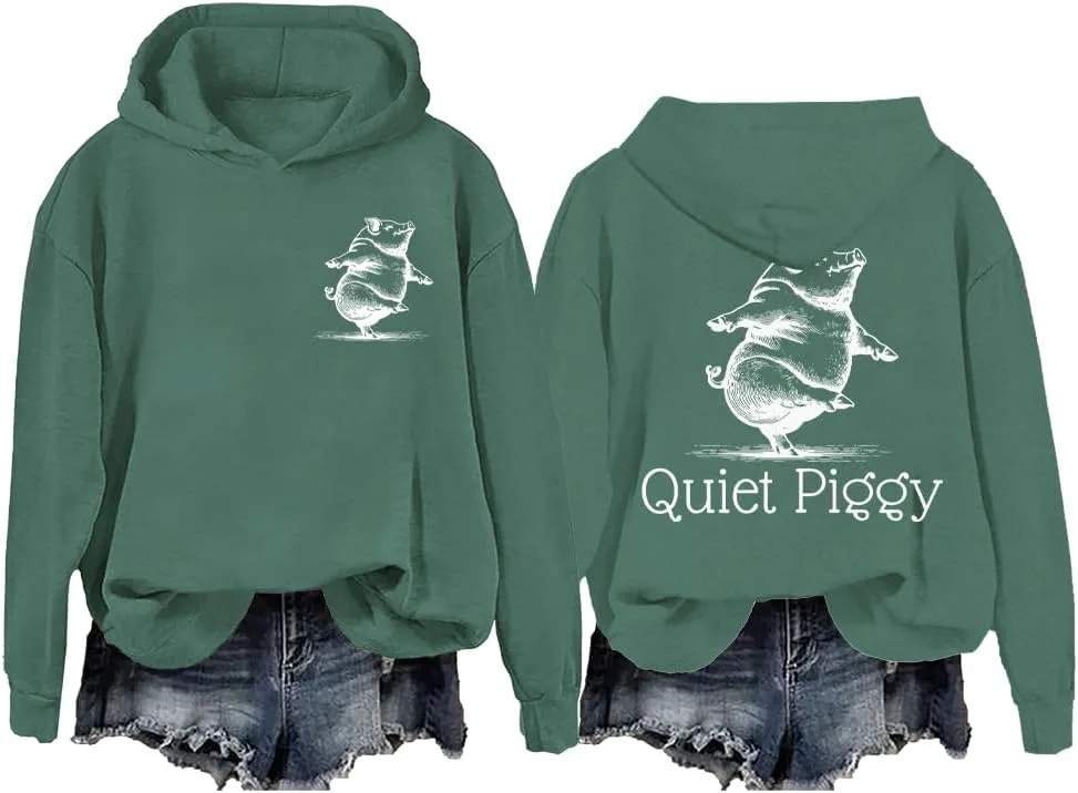 

Толстовка Quiet Piggy с капюшоном и длинным рукавом