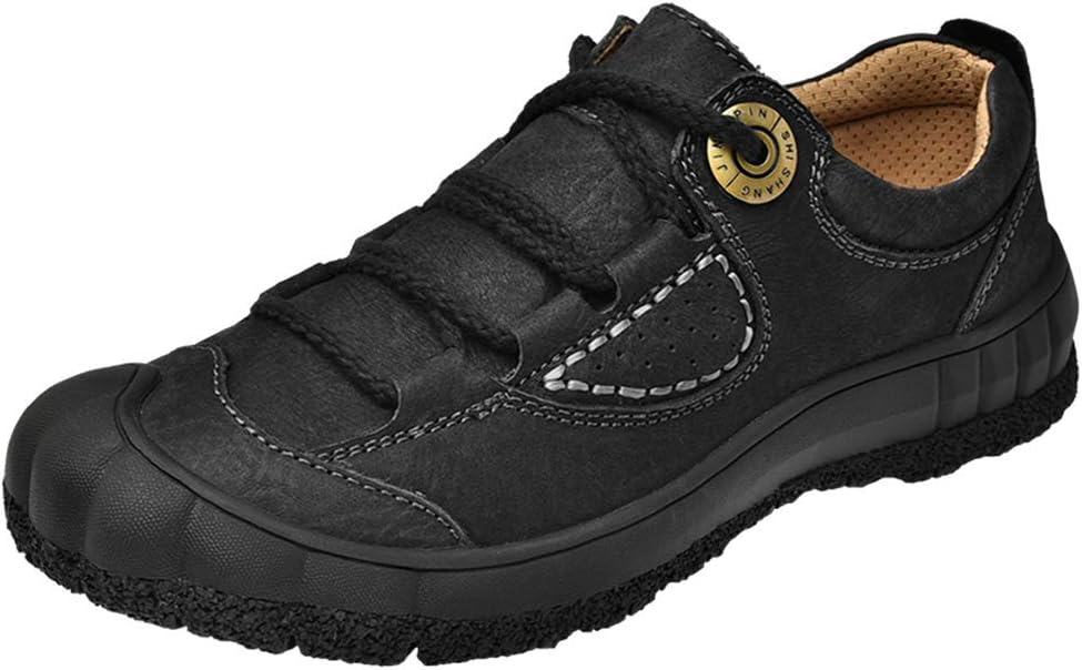 

Мужские кожаные кроссовки CHICLOVEY с защитой от ударов и высокой сцепкой для походов и приключенческих троп, черный