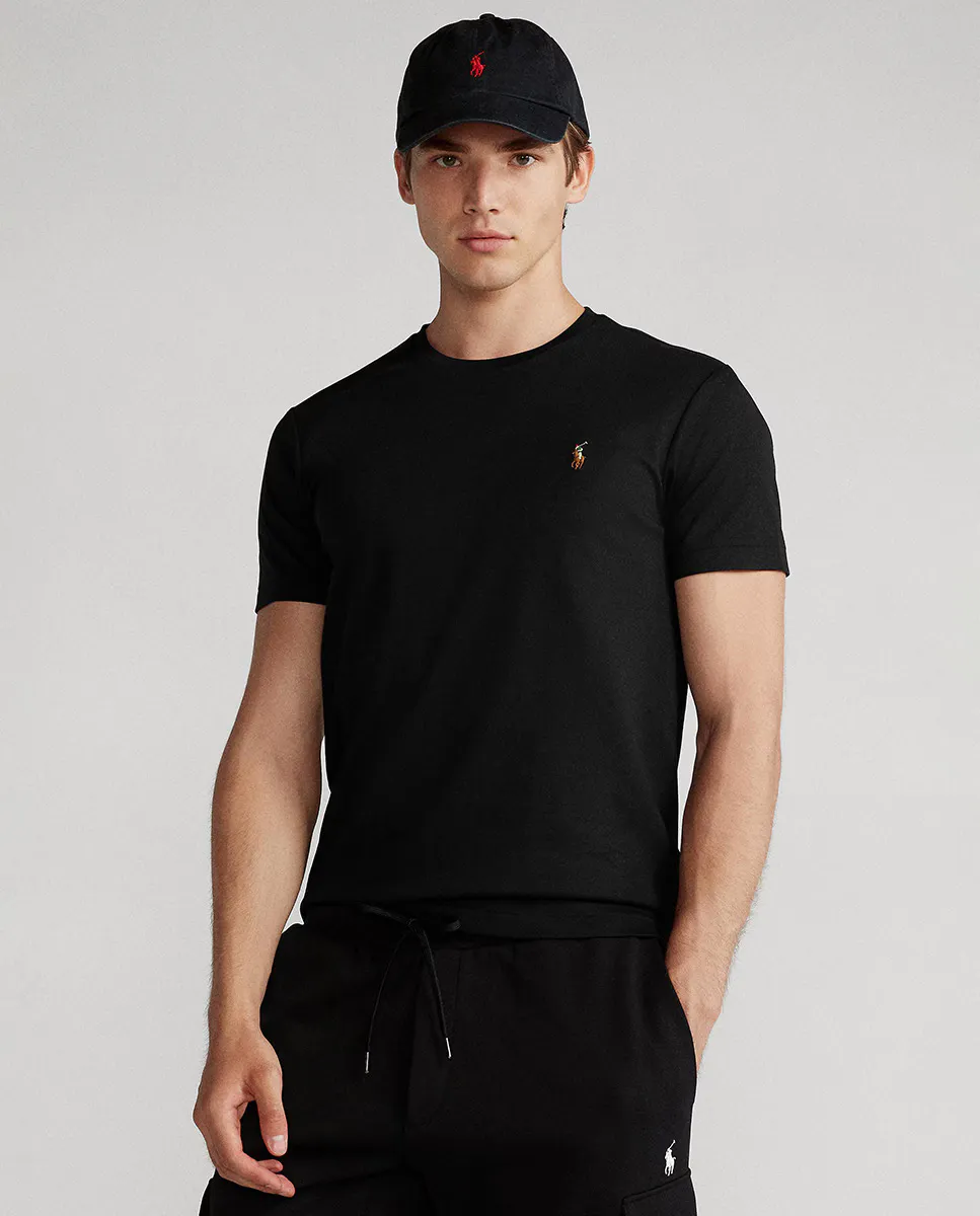 

Мужская футболка Slim Fit из хлопка на заказ Polo Ralph Lauren, черный
