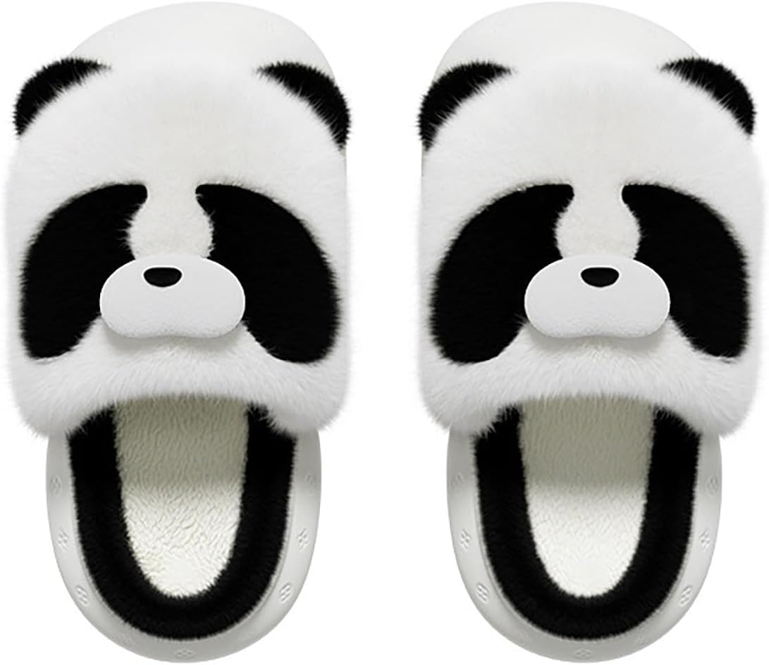 

Домашние плюшевые тапочки Zureto с пандой, унисекс, милые детские и женские тапочки с 3D рисунком животных из хлопка для взрослых, Pnada D