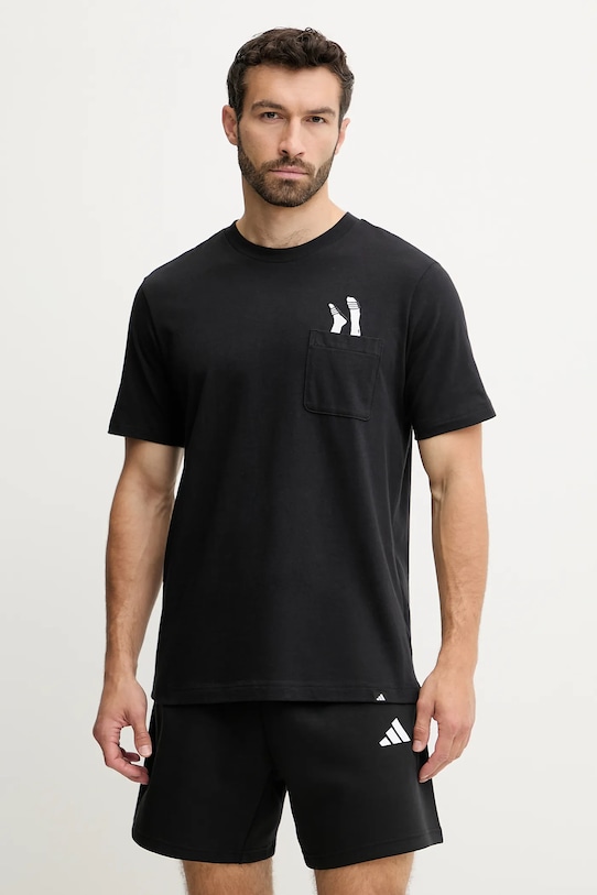 

Хлопковая футболка Adidas, черный