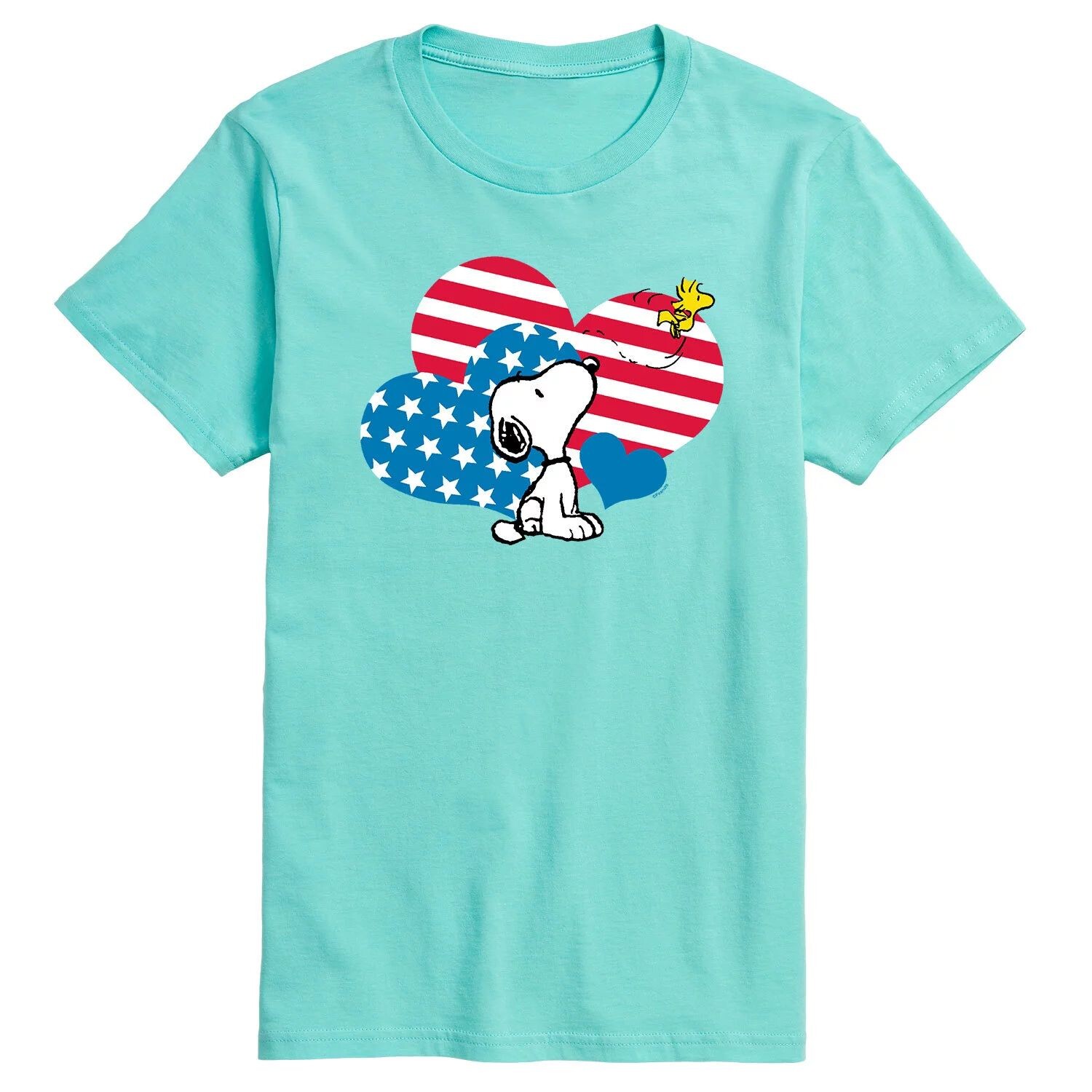 

Мужская футболка Peanuts Snoopy с сердечками и флагом Licensed Character