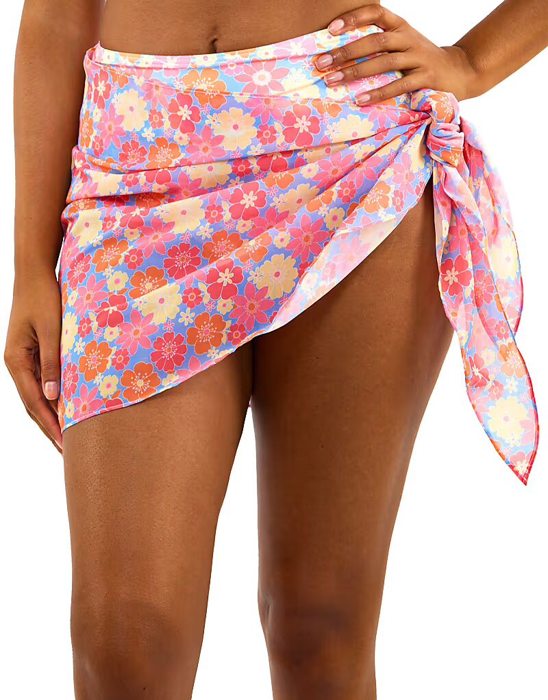 

Многоцветный саронг с цветочным принтом и завязкой сбоку Wolf & Whistle, мультиколор