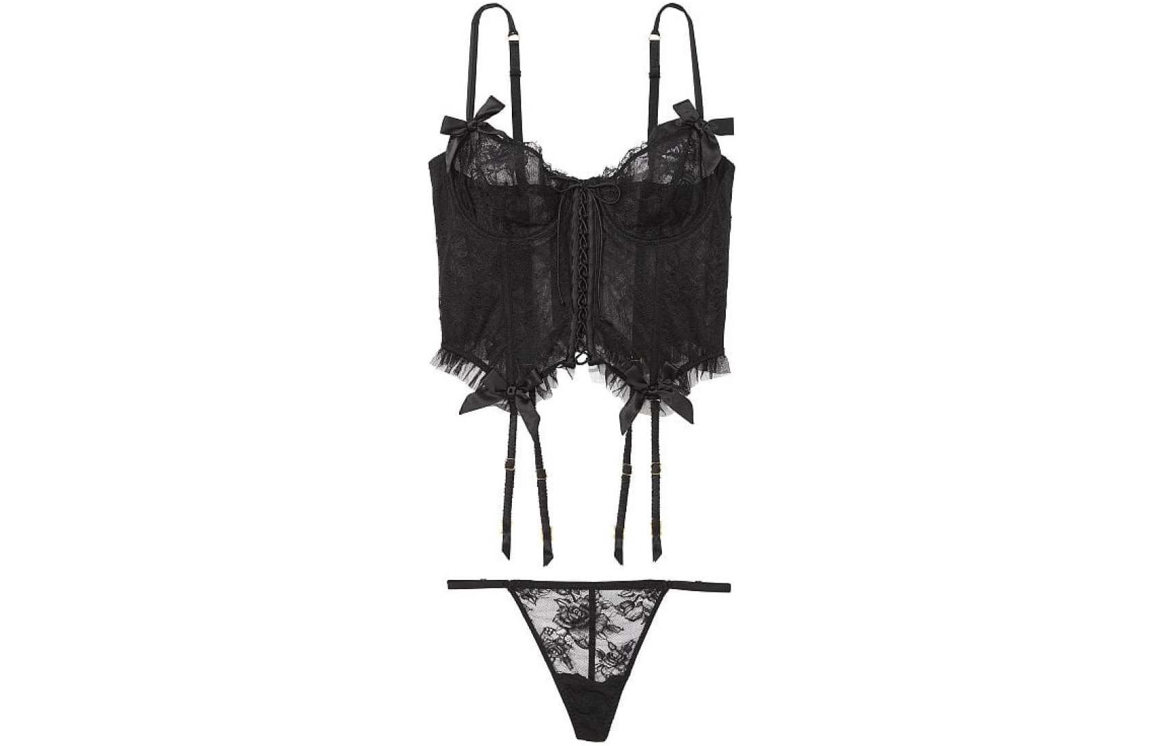 

Комплект нижнего белья женский черный Victoria's Secret, Комплект (Черный)