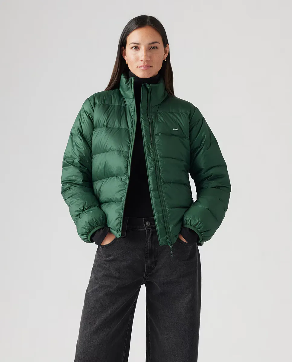 

Короткий женский пуховик на молнии Levi's, темно-зеленый