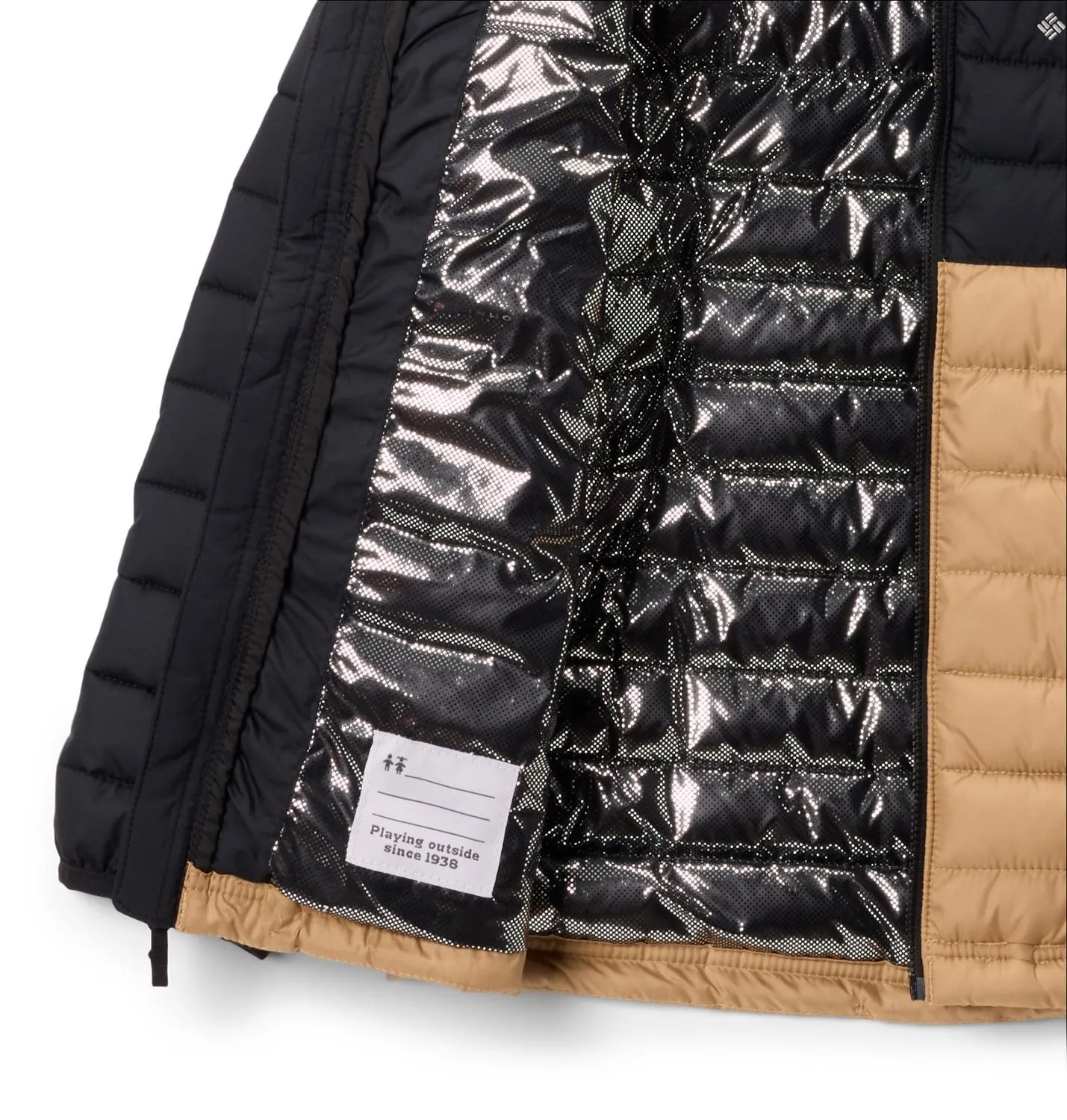 Облегченная утепленная куртка с капюшоном Powder Lite II Columbia, Canoe/Black — фото 3
