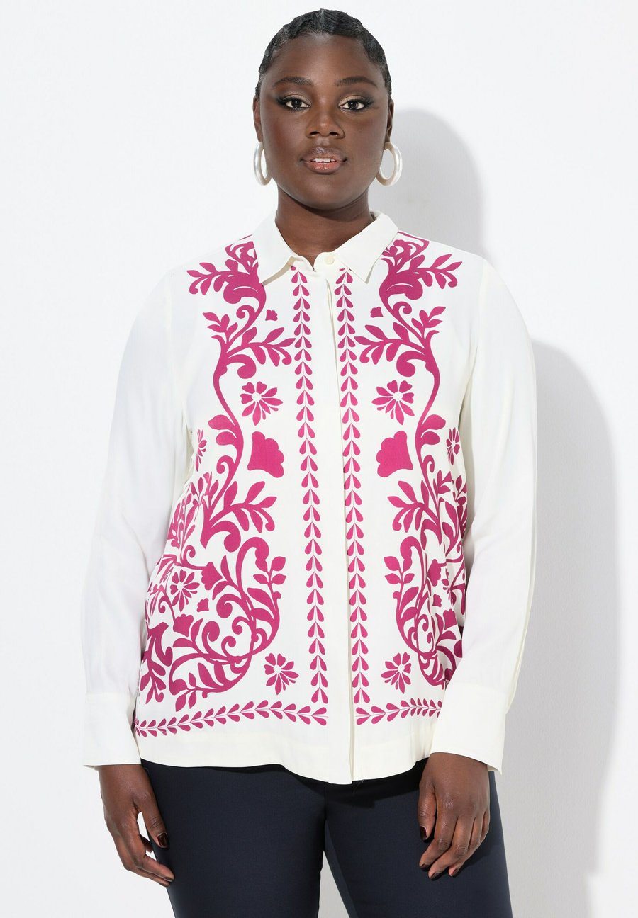 

Блуза Ulla Popken FLORAL, Magenta/Pink