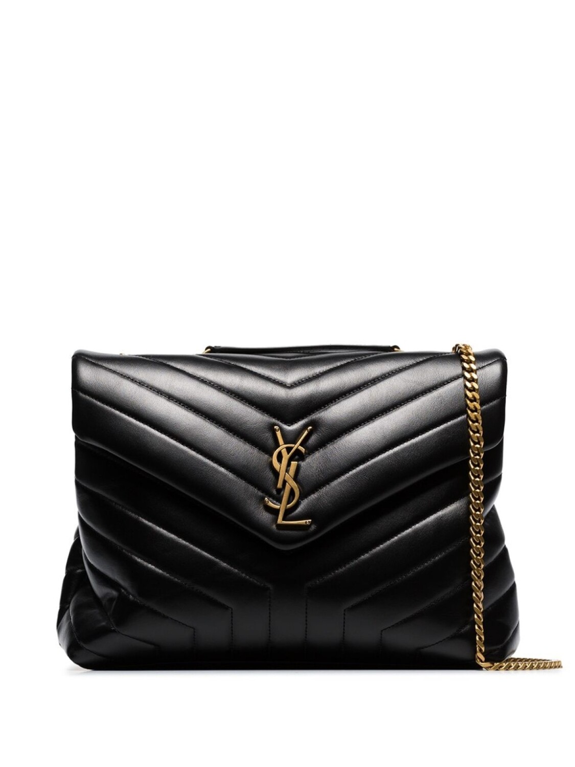 

Стеганая сумка Saint Laurent Loulou среднего размера, черный