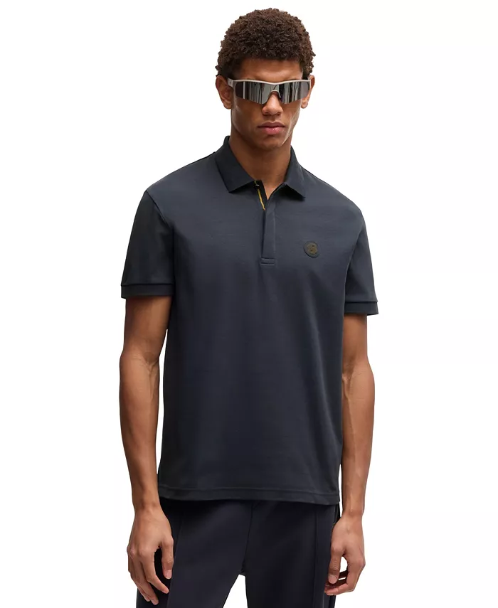 

Мужская хлопковая поло Paddy Hugo Boss, синий