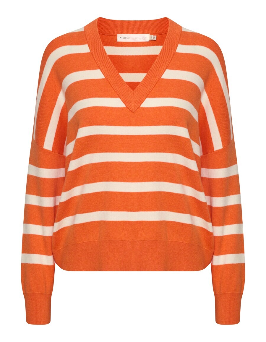 

Тонкий вязаный свитер InWear Sweater Foster, цвет dark orange/white