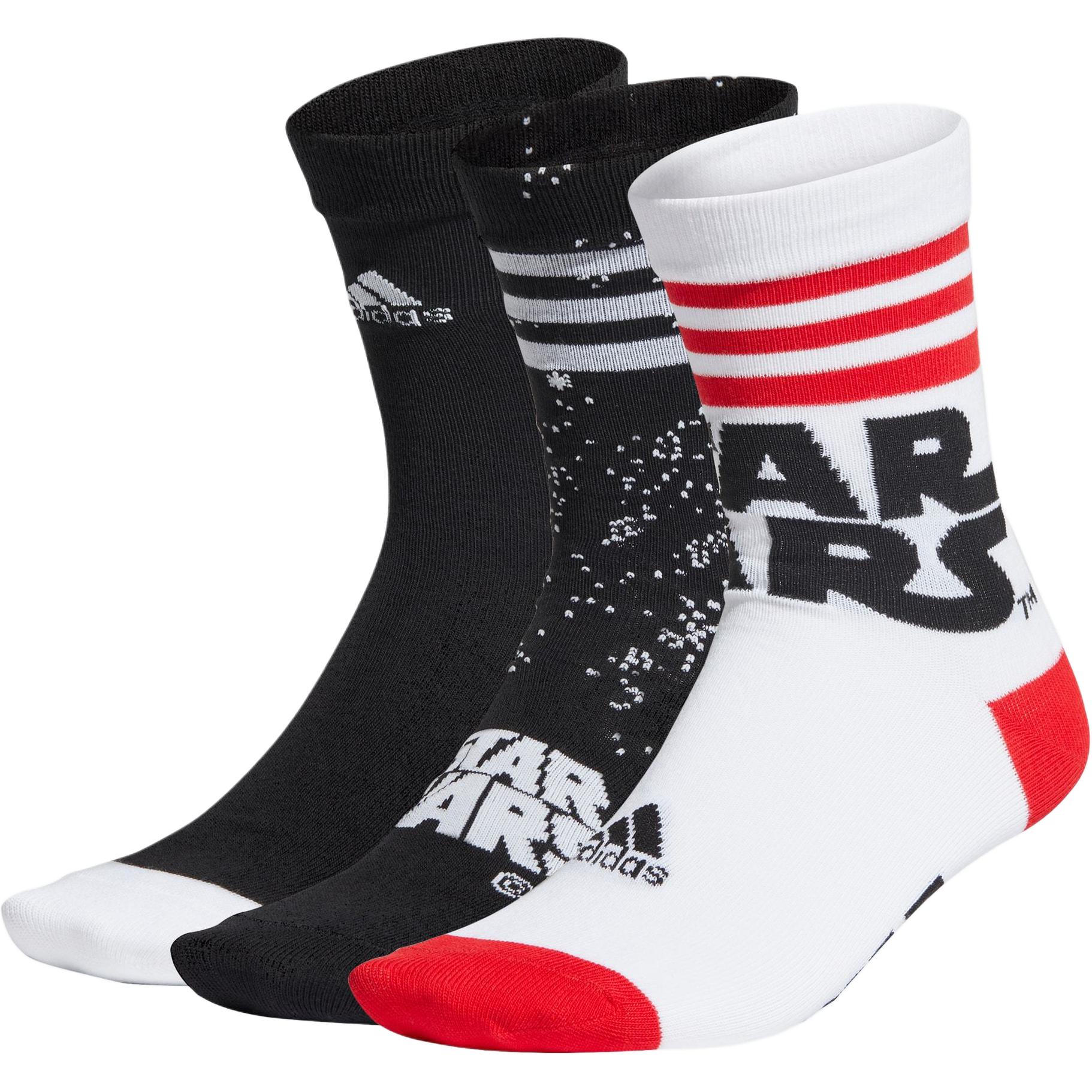

Детские носки Adidas, 3 пары (черный+белый+ярко-красный)