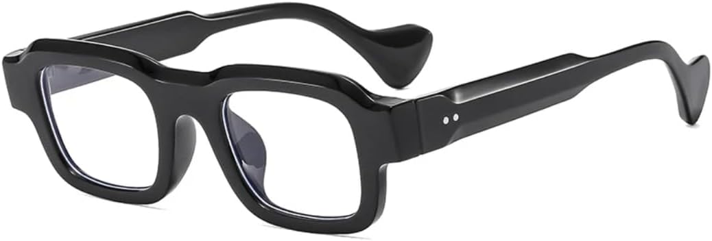 

Солнцезащитные очки для мужчин и женщин - защита UV400 - разноцветные линзы желтого и синего цвета с заклепками, для занятий спортом на открытом воздухе и вождения DSVIGF, Black Clear