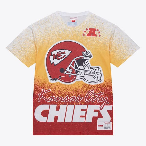 

Мужская белая футболка kansas city chiefs team burst vintage logo Mitchell & Ness