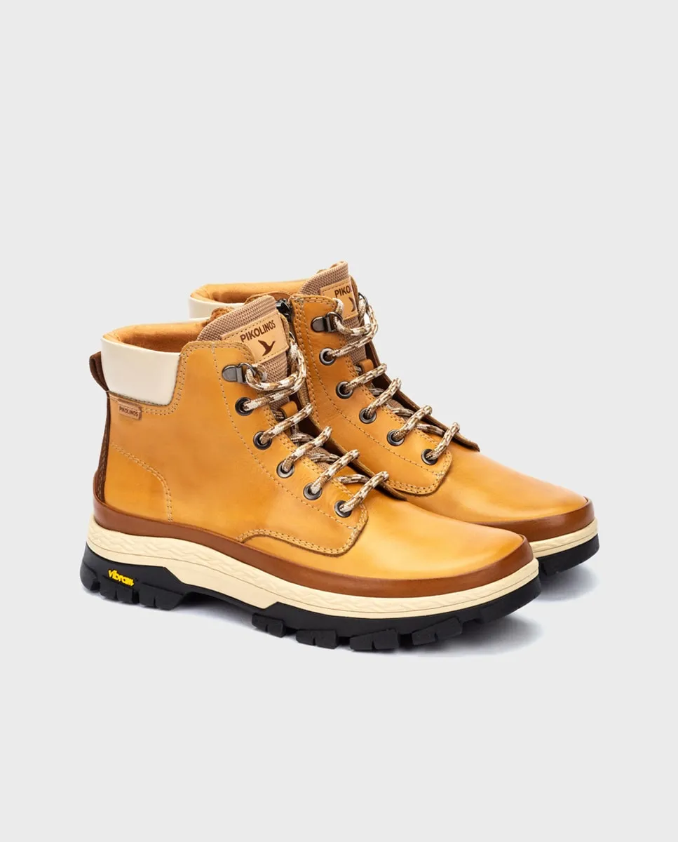 Унисекс кожаные ботинки с подошвой Vibram Pikolinos, горчичный — фото 3