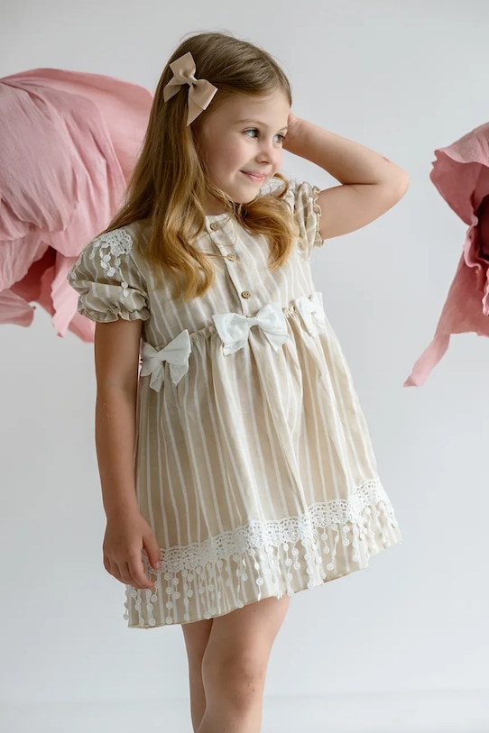 

Детское льняное платье Nazani II Jamiks, бежевый