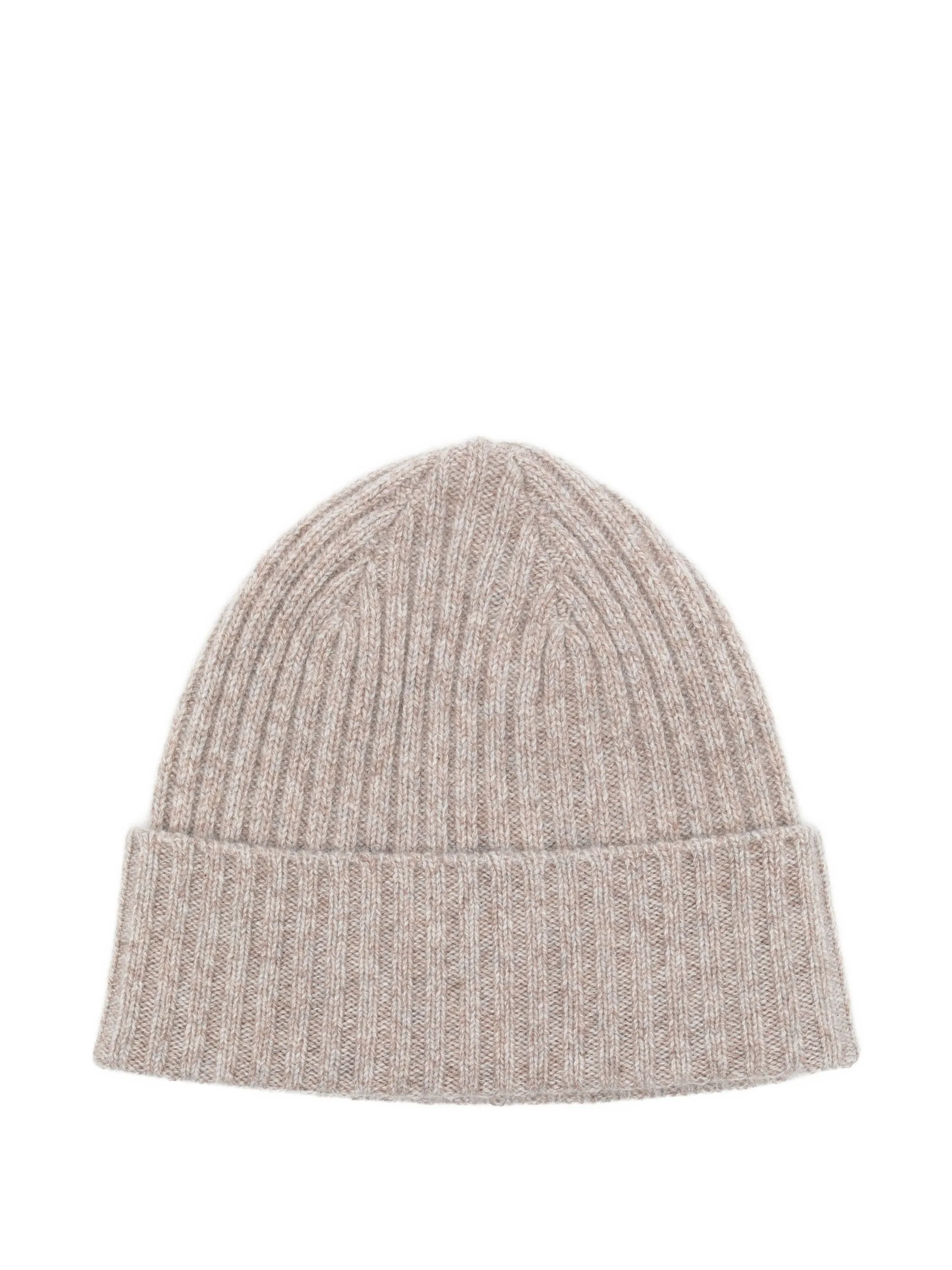 

Кашемировая шапка бини в рубчик N.Peal, бежевый