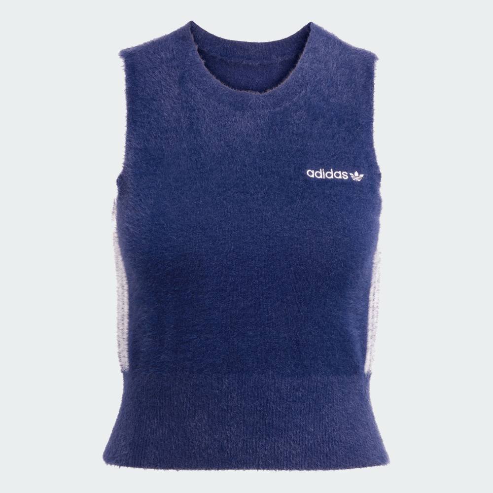 Пушистый вязаный жилет Adidas, blue — фото 4
