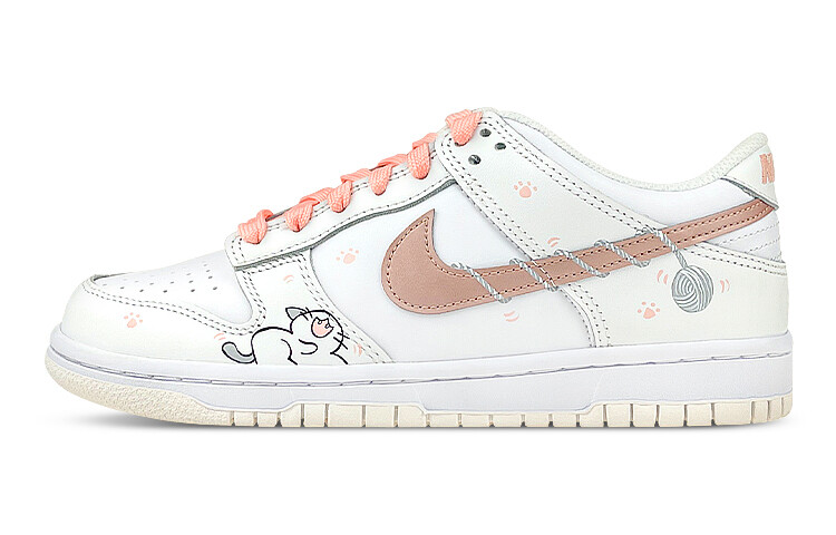 

Кроссовки Nike Dunk Skateboard Shoes Women's Low-Top White Pink, Розовый, Кроссовки Nike Dunk Skateboard Shoes Women's Low-Top White Pink