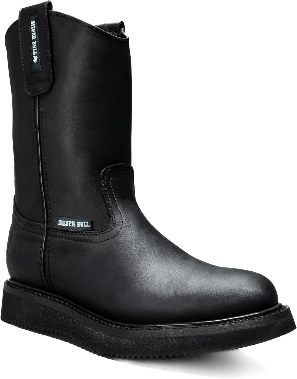 

Мужские ботинки Silver Bull с подошвой Веллингтон из натуральной премиальной кожи, мягкий носок, без шнуровки, водо- и маслостойкие, противоскользящие - черные Generic