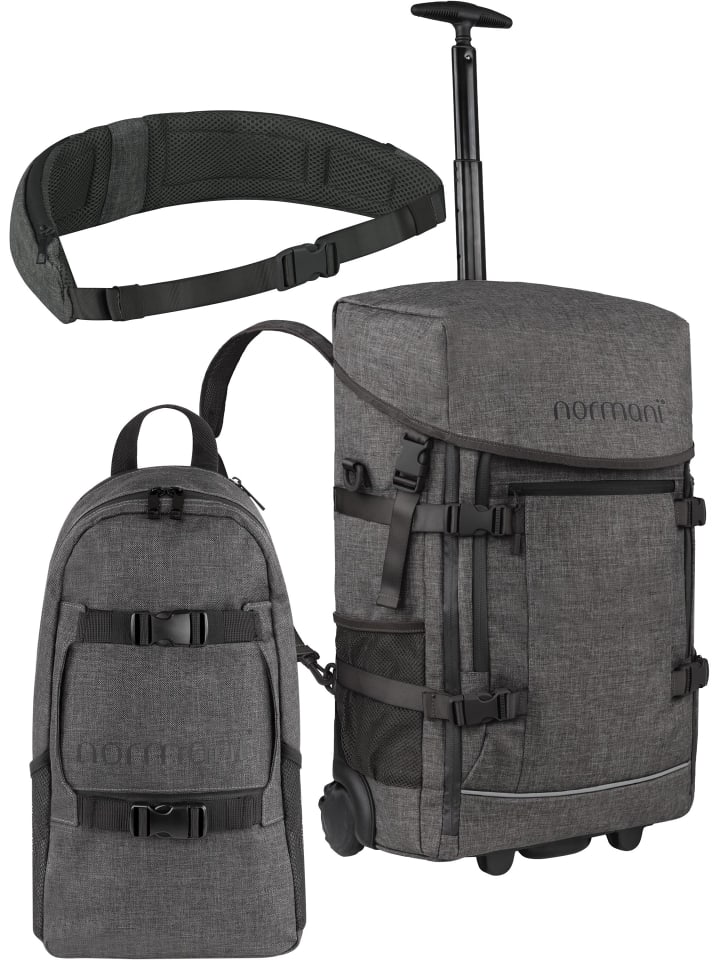 

Рюкзак с функцией тележки, 8 л и поясной ремень в антрацитовом цвете normani