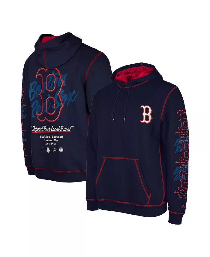 

Мужской синий худи с раздельным дизайном Boston Red Sox New Era